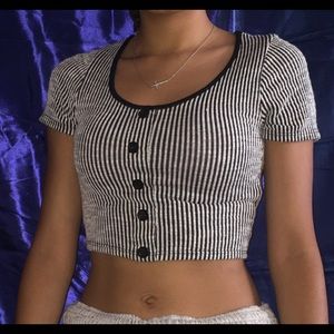 Striped crop top.